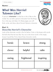 What was Harriet Tubman like? Activity sheet