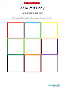 Loose Parts Play – Tinkering colour tray
