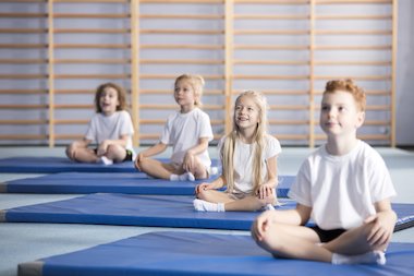 Children doing PE Children doing PE