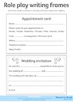 Role play writing frames (1 page)