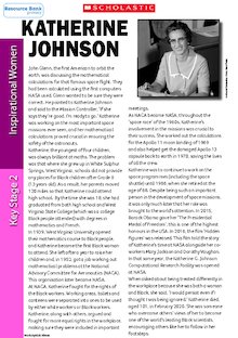 Profile on the Life and Work of Katherine Johnson (KS2)