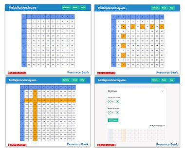 Multiplication Square - interactive maths tool 