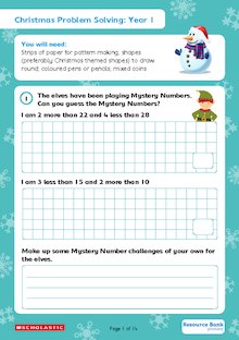 Christmas Maths Problems worksheets – Year 1