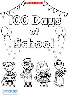 100 Days of School Colouring Sheet