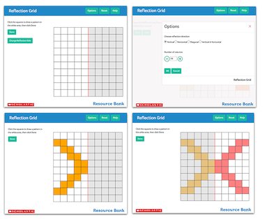 Reflection Grid - interactive maths tool