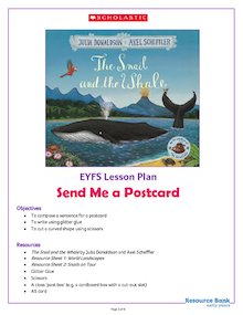 The Snail and the Whale EYFS activity pack – Send Me a Postcard