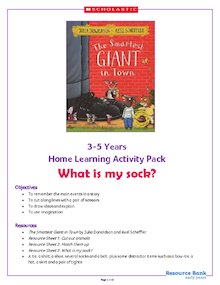 The Smartest Giant in Town – 3-5 Years Home Learning Activity Pack