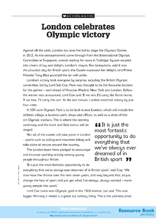 London's Olympic victory