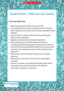 Quick Practice – Make up a new ending
