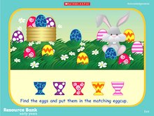 Match the eggs and eggcups game