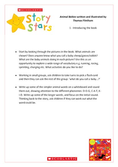 Story Stars Resource: Animal Babies Lesson Plan – FREE Early Years teaching  resource - Scholastic