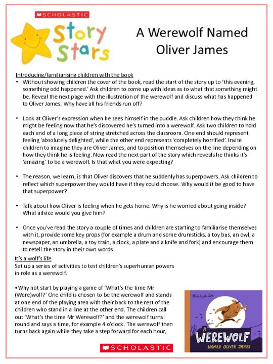 Story Stars Resource - A werewolf named Oliver James