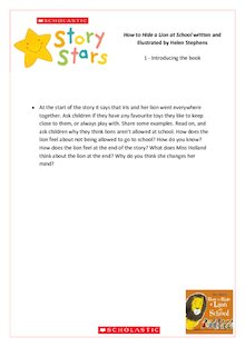 Story Stars Resource: How to Hide a Lion at School Lesson Plan