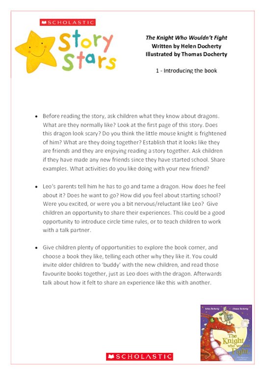 Story Stars Resource: The Knight Who Wouldn't Fight Lesson Plan
