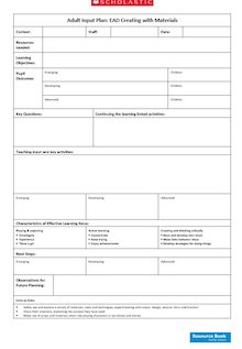 Adult-led planning template – EAD: Creating with Materials