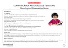 Communication and language – Speaking planning notes