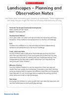 Landscapes - Planning and observation notes