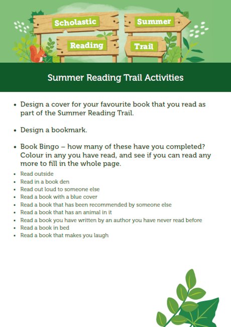 Scholastic Summer Reading Trail activity pack