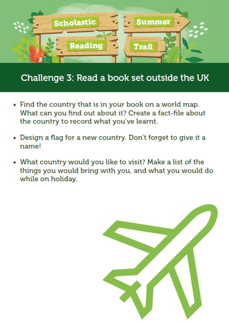 Scholastic Summer Reading Trail Challenge 3 activities