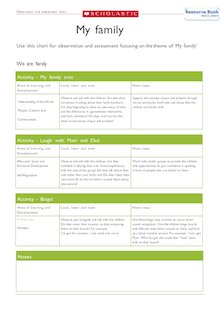 My family – Observation and assessment chart