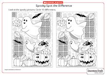 Halloween themed spooky spot the difference