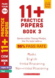 Pass Your 11+: Practice Papers for the CEM Test Ages 10-11 - 3 (6 Copies)