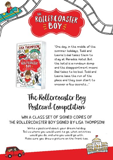 The Rollercoaster Boy school postcard competition