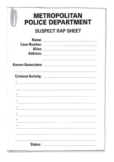 Bad Guys Rap Sheet Activity Scholastic Shop