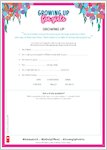 Growing Up For Girls Activity Sheets (3 pages)