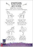 Unicorn Seekers Activity Sheets 