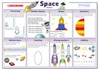 Space-themed maths activity mat