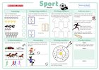 Sports-themed maths activity mat