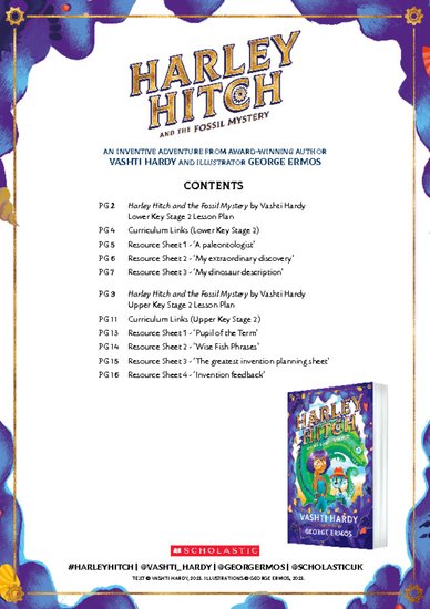 Harley Hitch and the Fossil Mystery Teaching Resources