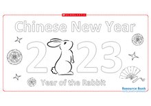 Year of the Rabbit colouring sheet