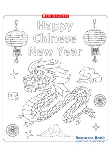 Happy Chinese New Year colouring sheet