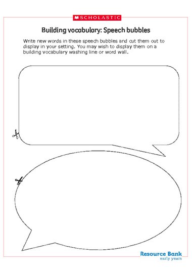 speech bubbles worksheet year 3