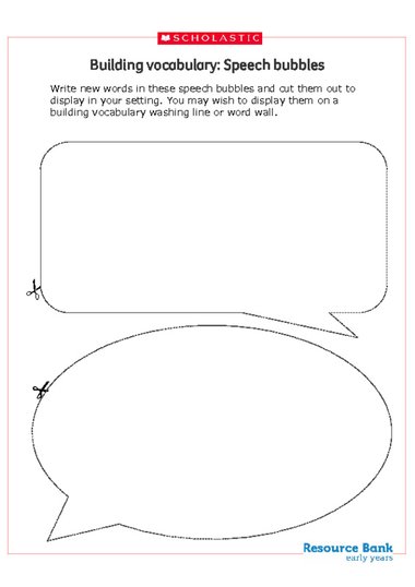 Speech Bubble Outlines FREE Early Years Teaching Resource Scholastic