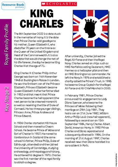 King Charles Iii Biography And Questions Free Primary Ks2 Teaching Resource Scholastic 1588