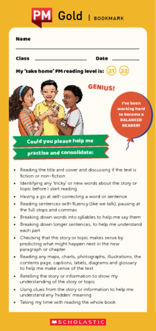 Scholastic PM bookmark_gold.pdf Scholastic PM bookmark_gold.pdf