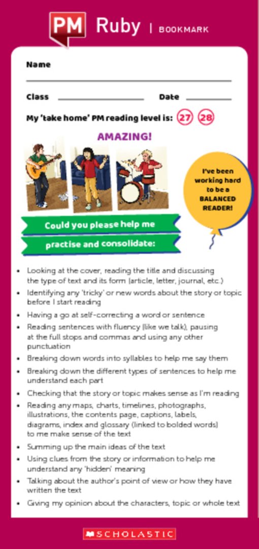 Scholastic PM bookmark_ruby.pdf Scholastic PM bookmark_ruby.pdf