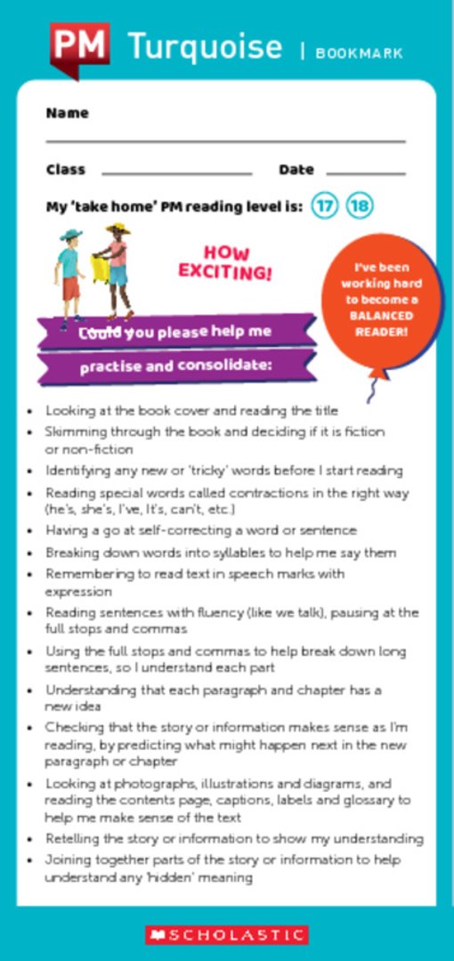 Scholastic PM bookmark_turquoise.pdf Scholastic PM bookmark_turquoise.pdf