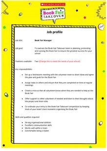 Book Fair Takeover - Job profiles