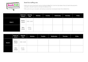 Book Fair Takeover - Staffing rota