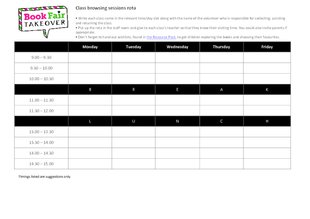 Book Fair Takeover - Class Browsing Rota