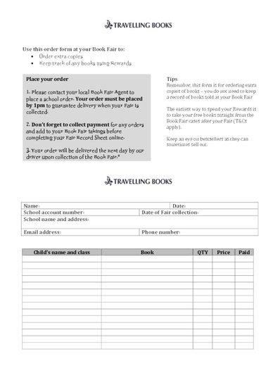 Travelling Book Fair 3 for 2 Order Form (PDF)