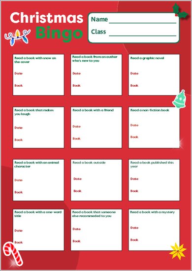 Christmas Bingo Sheet