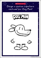 Dog Man Festive Superhero Costume Activity Sheet