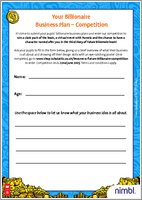 Diary of a Future Billionaire Competition Activity Sheet