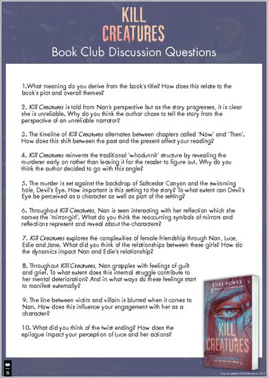 Kill Creatures Book Club Discussion Questions
