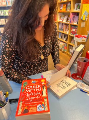 Vicki Psarias-Broadbent signing copies of Greek Myths, Folktales & Legends. Vicki Psarias-Broadbent signing copies of Greek Myths, Folktales & Legends.